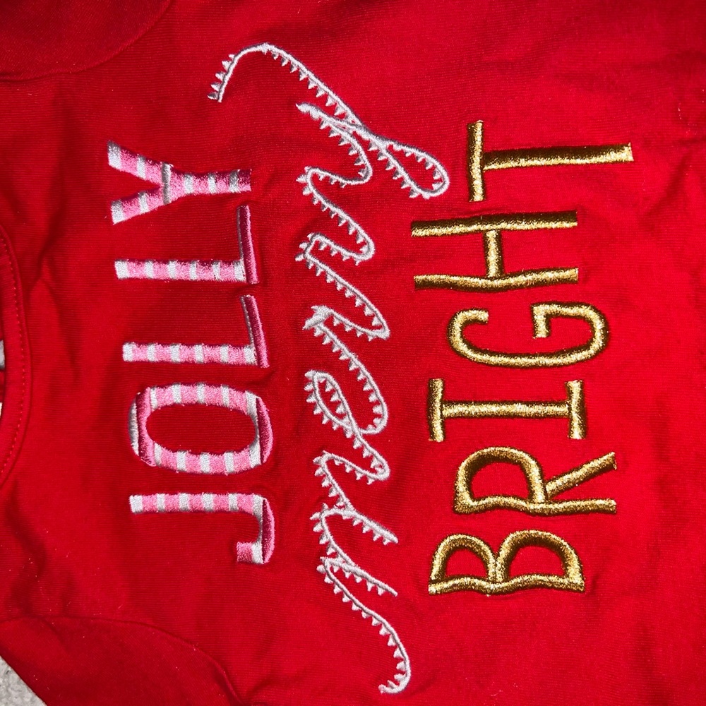 Mud Jolly Merry Bright Christmas Kids Toddler Top & Pants Set Size 2T - Picture 3 of 8